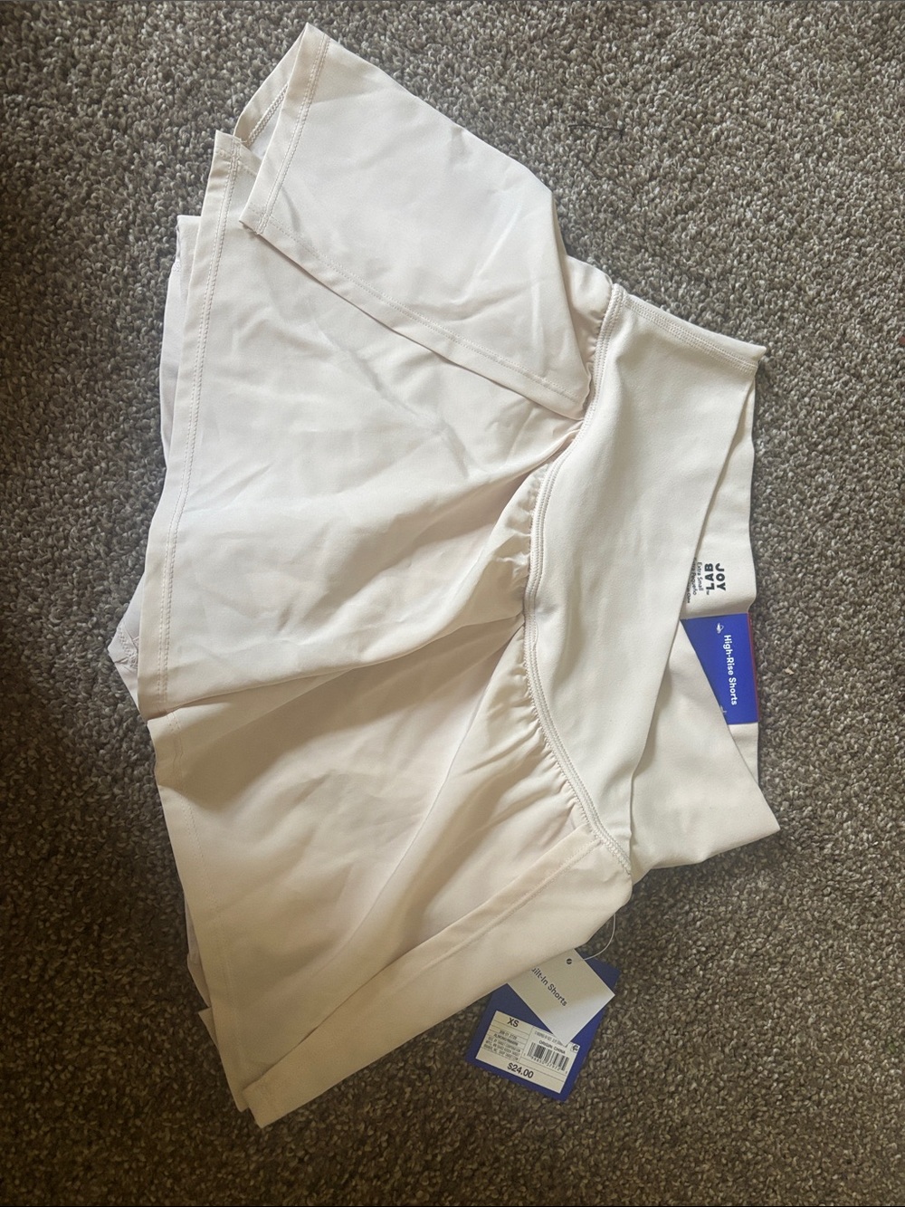 lululemon athletica cream athletic skort with built-in shorts